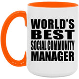 World's Best Social Community Manager - 15oz Accent Mug Orange