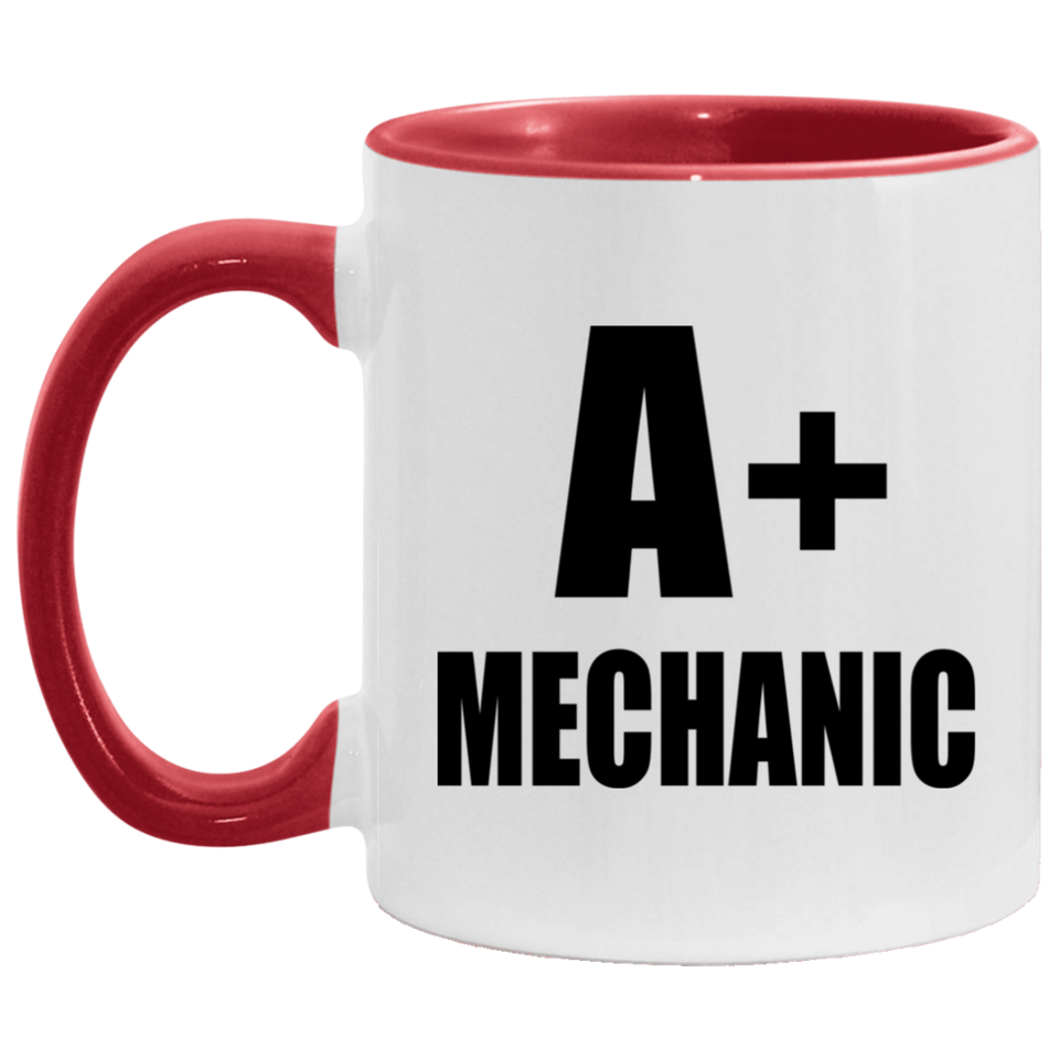 A+ Mechanic - 11oz Accent Mug Red