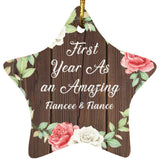First Year As An Amazing Fiancee & Fiance - Star Ornament A