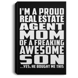 Proud Real Estate Agent Mom Of Awesome Son - Canvas Portrait