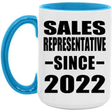 Sales Representative Since 2022 - 15oz Accent Mug Blue