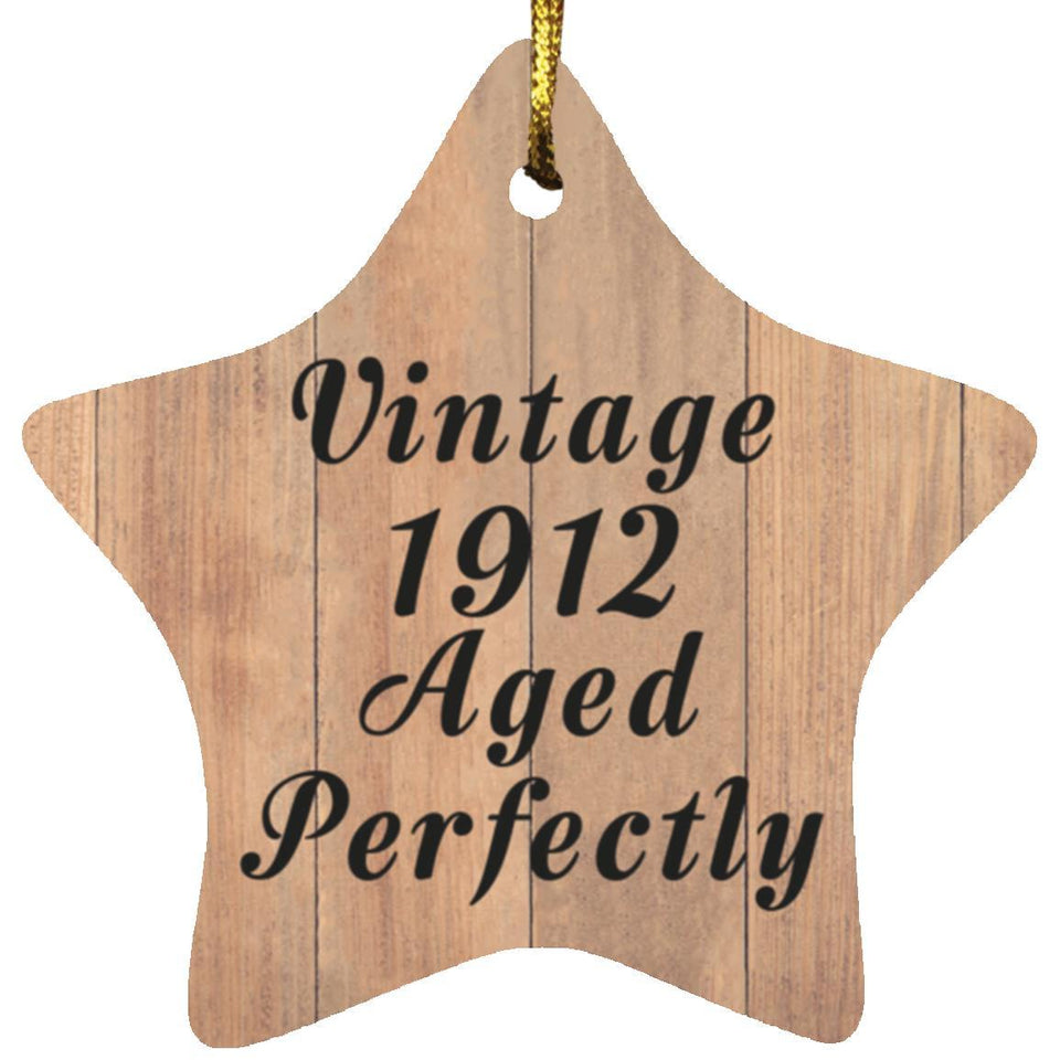 112th Birthday Vintage 1912 Aged Perfectly - Star Ornament C