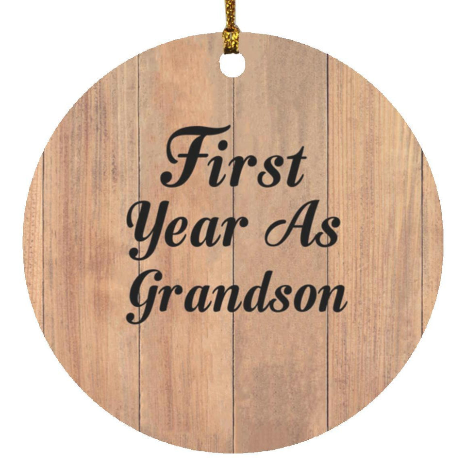 First Year As Grandson - Circle Ornament C