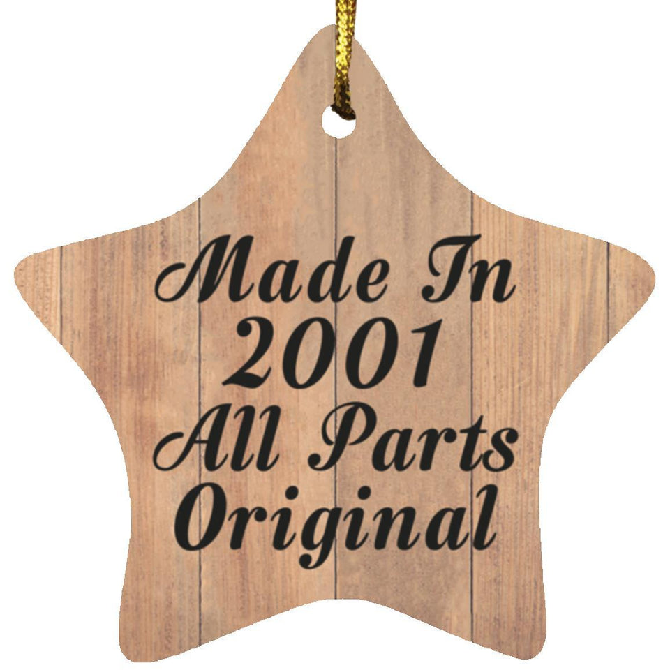 23rd Birthday Made In 2001 All Parts Original - Star Ornament C
