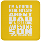 Proud Real Estate Agent Dad Of Awesome Son - Drink Coaster