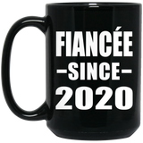 Fiancee Since 2020 - 15oz Coffee Mug Black