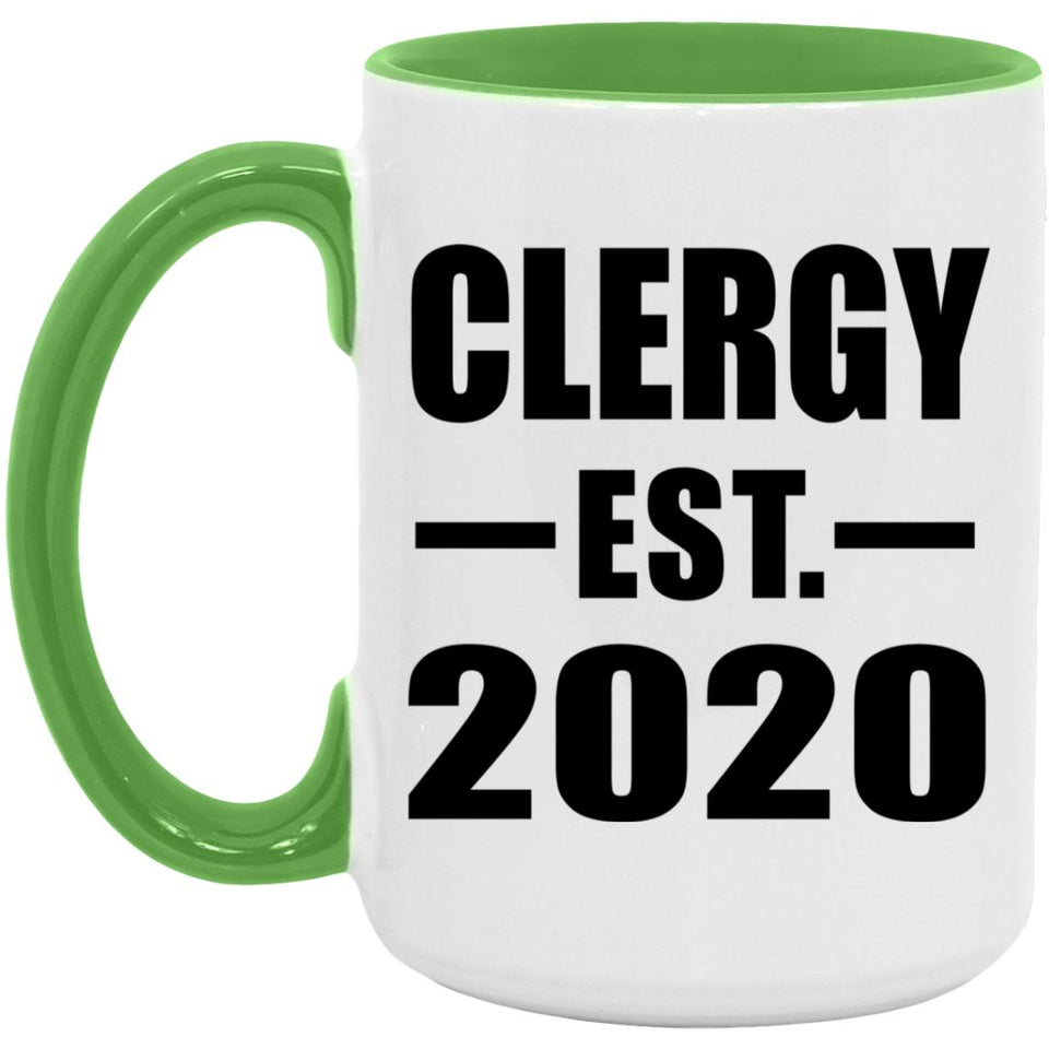 Clergy Established EST. 2020 - 15oz Accent Mug Green