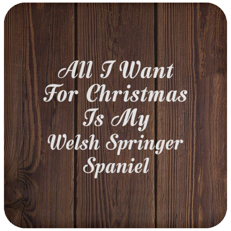 All I Want For Christmas Is My Welsh Springer Spaniel - Drink Coaster D