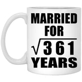 19th Anniversary Married For Square Root of 361 Years - 11oz Coffee Mug