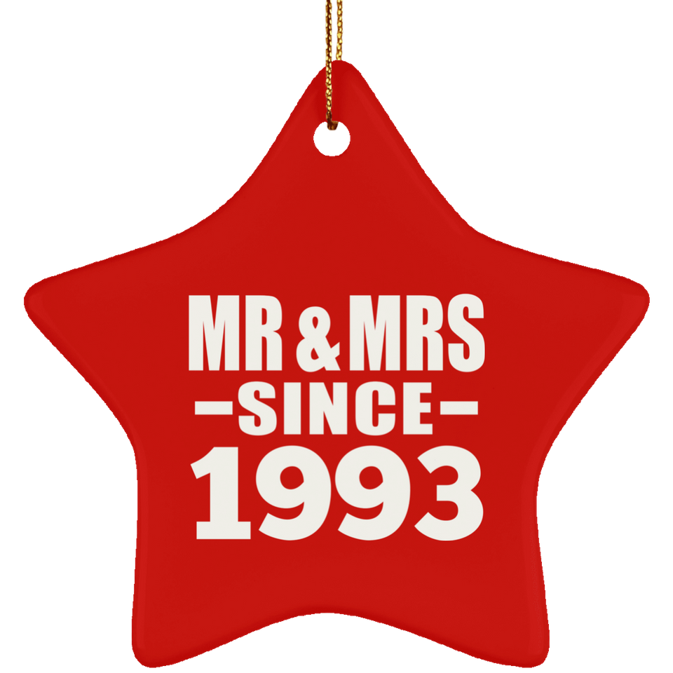 31st Anniversary Mr & Mrs Since 1993 - Star Ornament