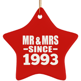 31st Anniversary Mr & Mrs Since 1993 - Star Ornament
