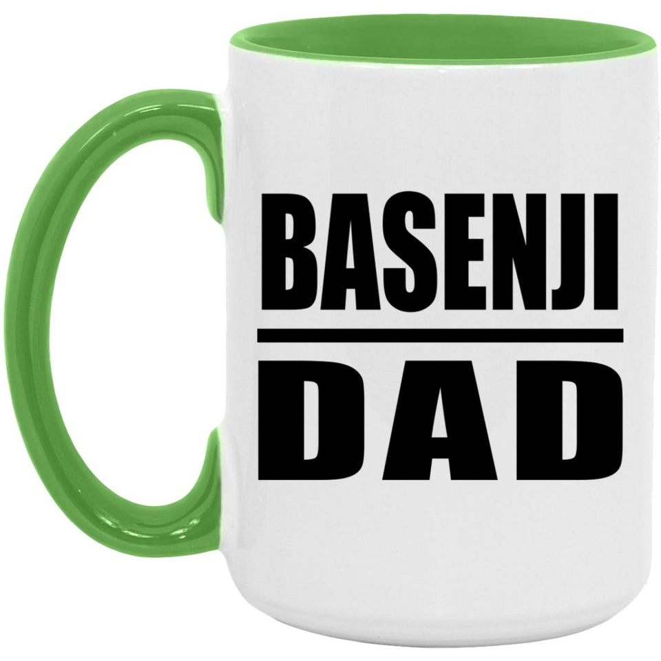Basenji Dad - 15oz Accent Mug Green