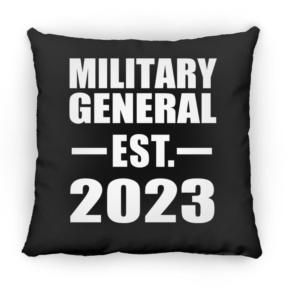 Military General Established EST. 2023 - Throw Pillow Black