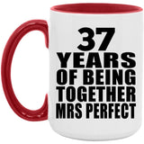 37th Anniversary 37 Years Of Being Mrs Perfect - 15oz Accent Mug Red