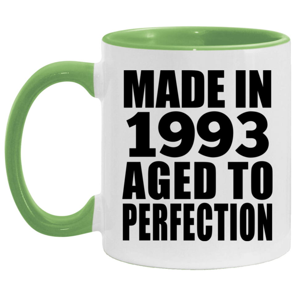31st Birthday Made In 1993 Aged to Perfection - 11oz Accent Mug Green