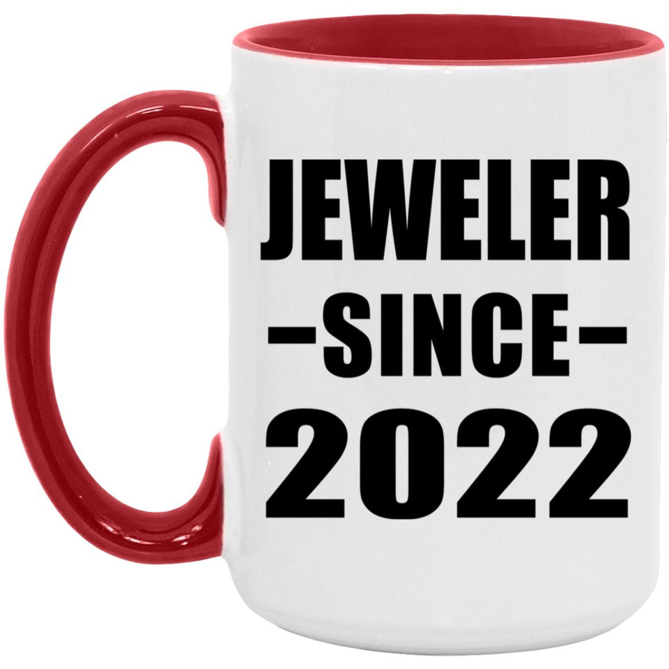 Jeweler Since 2022 - 15oz Accent Mug Red