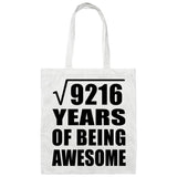 96th Birthday Square Root of 9216 Years of Being Awesome - Tote Bag White