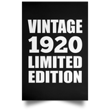 104th Birthday Vintage 1920 Limited Edition - Poster Portrait
