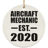 Aircraft Mechanic Established EST. 2020 - Circle Ornament