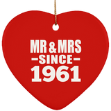 63rd Anniversary Mr & Mrs Since 1961 - Heart Ornament