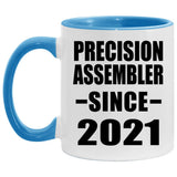 Precision Assembler Since 2021 - 11oz Accent Mug Blue