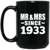 91st Anniversary Mr & Mrs Since 1933 - 15 Oz Coffee Mug Black