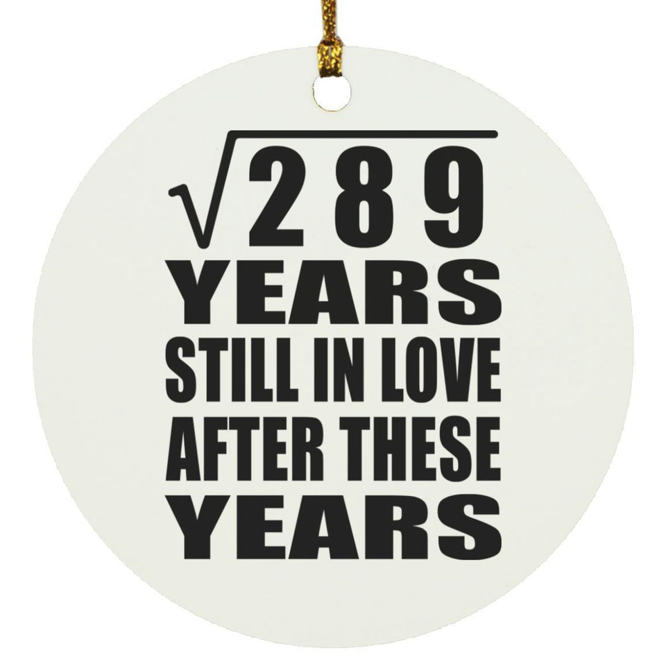 17th Anniversary Square Root of 289 Years Still In Love - Circle Ornament