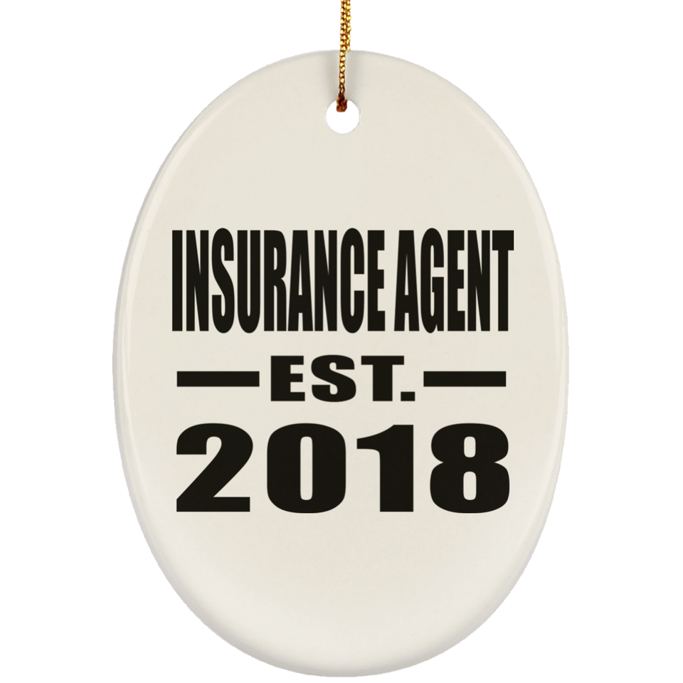 Insurance Agent Established EST. 2018 - Oval Ornament