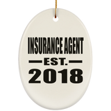 Insurance Agent Established EST. 2018 - Oval Ornament