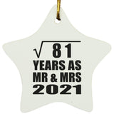 9th Anniversary Square Root of 81 Years As Mr & Mrs 2021 - Star Ornament