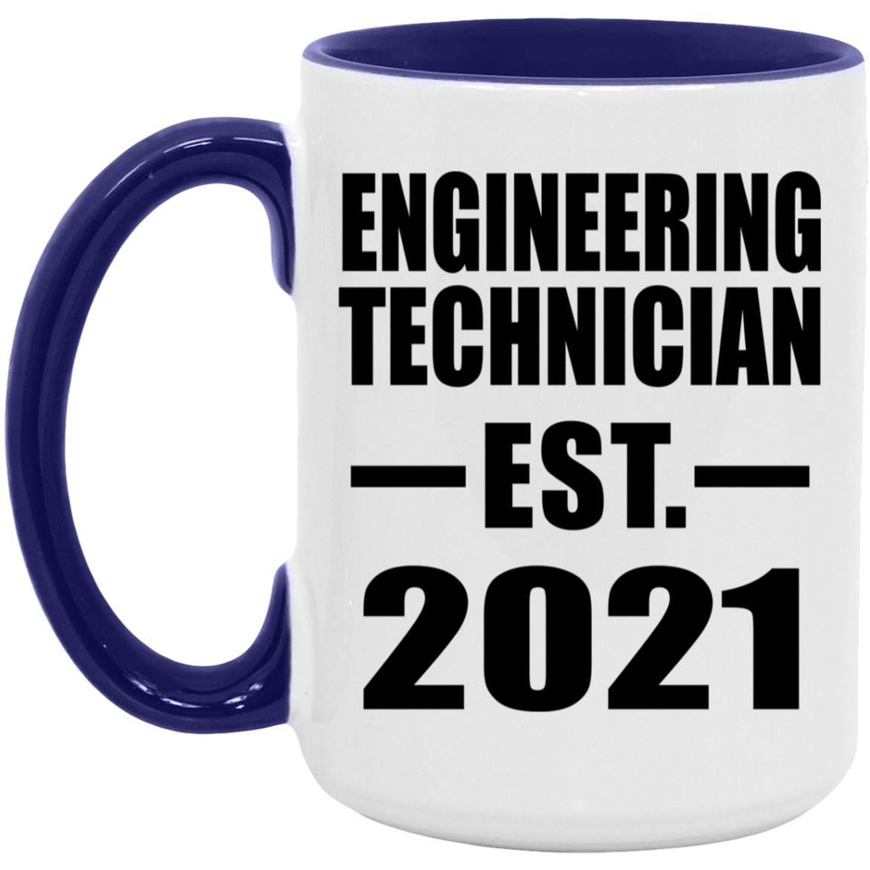 Engineering Technician Established EST. 2021 - 15oz Accent Mug Purple