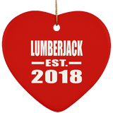 Lumberjack Established EST. 2018 - Heart Ornament