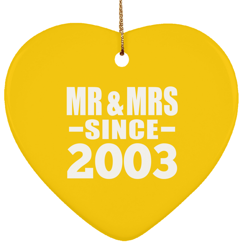 21st Anniversary Mr & Mrs Since 2003 - Heart Ornament