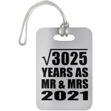 55th Anniversary Square Root of 3025 Years As Mr & Mrs 2021 - Luggage Bag Tag