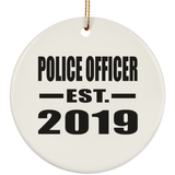 Police Officer Established EST. 2019 - Circle Ornament