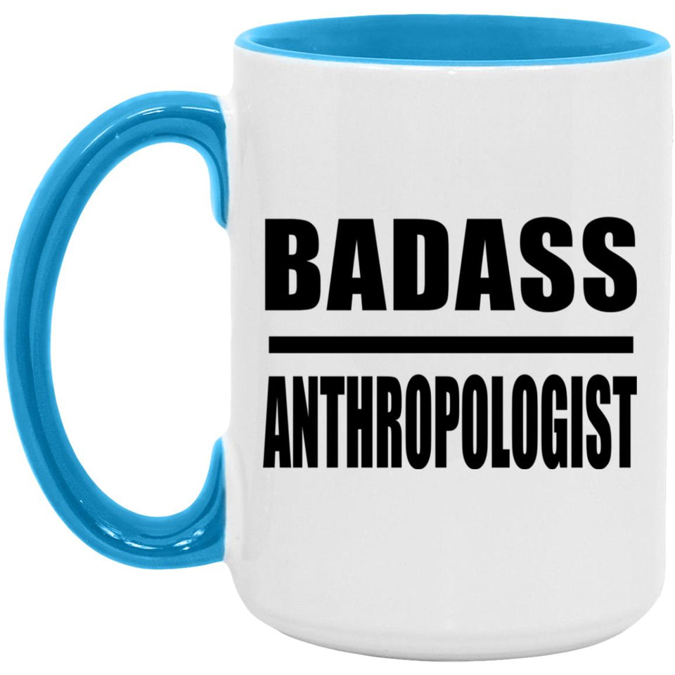 Badass Anthropologist - 15oz Accent Mug Blue