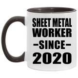 Sheet Metal Worker Since 2020 - 11oz Accent Mug Black