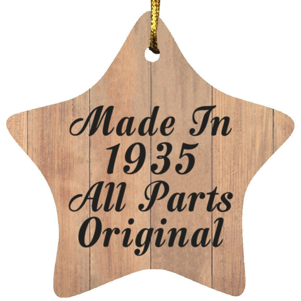 89th Birthday Made In 1935 All Parts Original - Star Ornament C