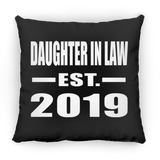 Daughter In Law Established EST. 2019 - Throw Pillow Black