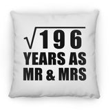 14th Anniversary Square Root of 196 Years As Mr & Mrs - Throw Pillow