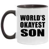 World's Okayest Son - 11oz Accent Mug Black