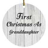 First Christmas As Granddaughter - Circle Ornament F