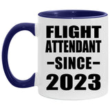 Flight Attendant Since 2023 - 11oz Accent Mug Purple