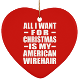 All I Want For Christmas Is My American Wirehair - Heart Ornament