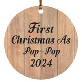 First Christmas As Pop Pop 2024 - Circle Ornament C
