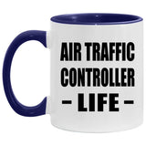 Air Traffic Controller Life - 11oz Accent Mug Purple