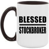 Blessed Stockbroker - 15oz Accent Mug Black