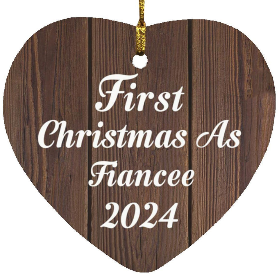 First Christmas As Fiancee 2024 - Heart Ornament D