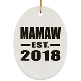 Mamaw Established EST. 2018 - Oval Ornament