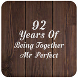 92nd Anniversary 92 Years Of Being Mr Perfect - Drink Coaster D